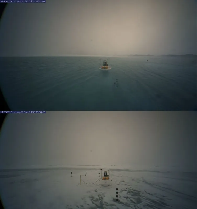 Comparison images show the North Pole Web Cam.