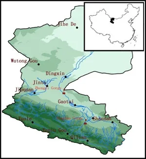 Locator map showing researcher Tingjun Zhang's study area in China