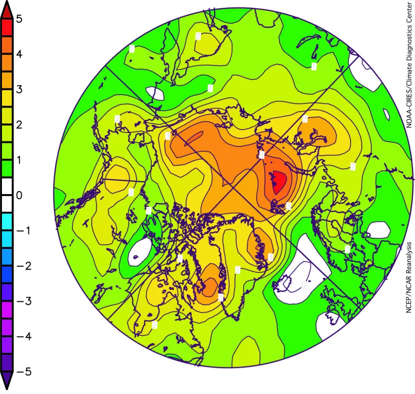 2005 Arctic temperature anomalies