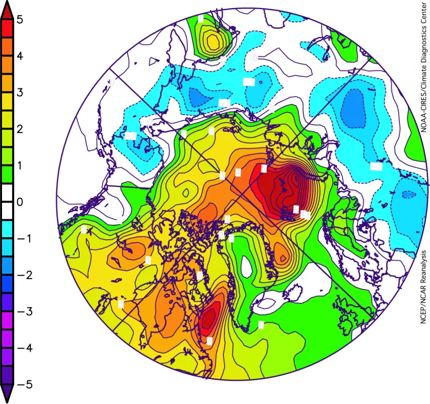 2006 Arctic temperature anomalies (January to July)