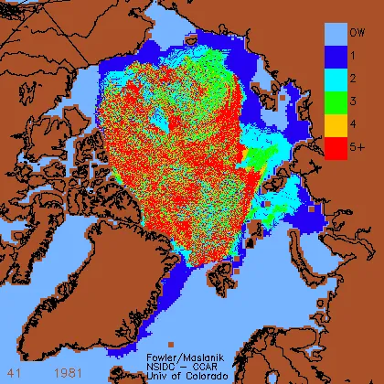  Click on the image to see an animation of the disappearance of old ice, 1982–2007 