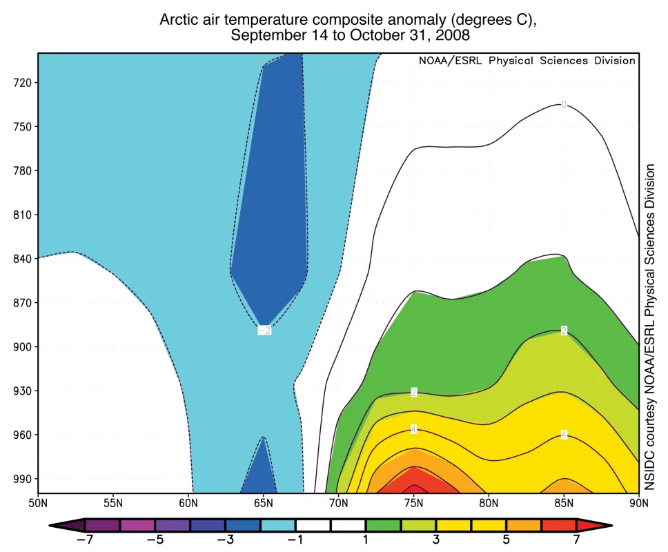 Map of near-surface air temperatures