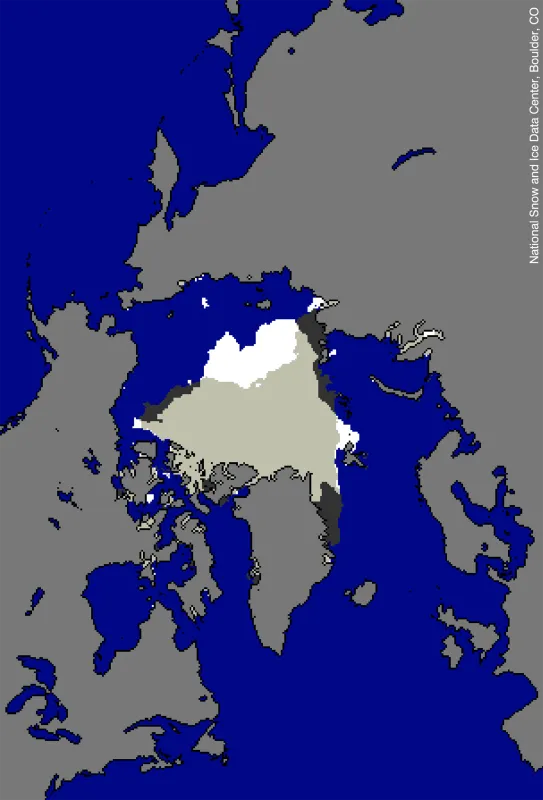 Map of Daily Arctic sea ice extent