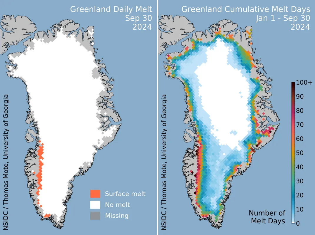 Greenland melt images from Ice Sheets Today