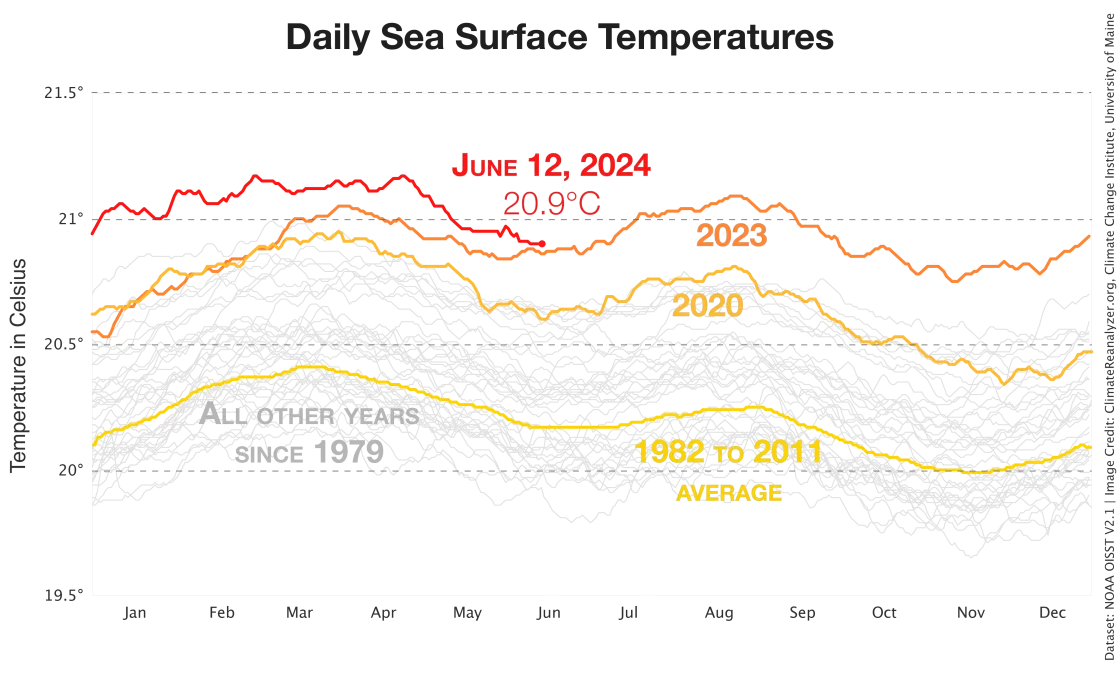 Sea surface temperatures global oceans