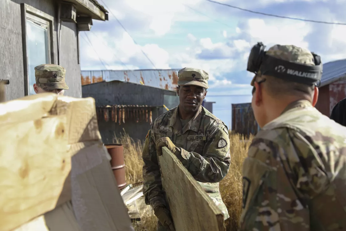 Alaska National Guard help clear debris and rebuild in Toksook Bay, Alaska