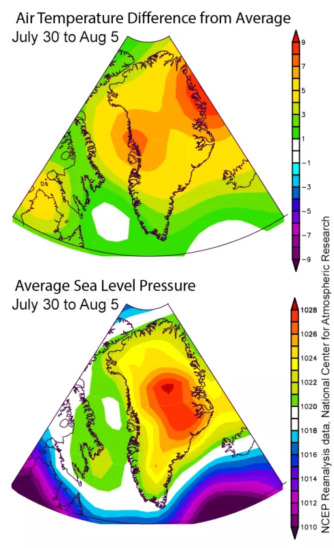 Figure 2a: Temperawture and pressure maps