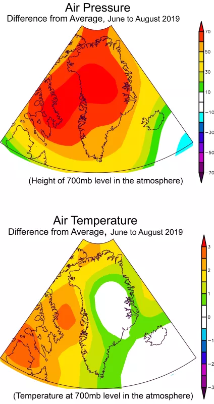 Figure 4: Temperature and pressure maps