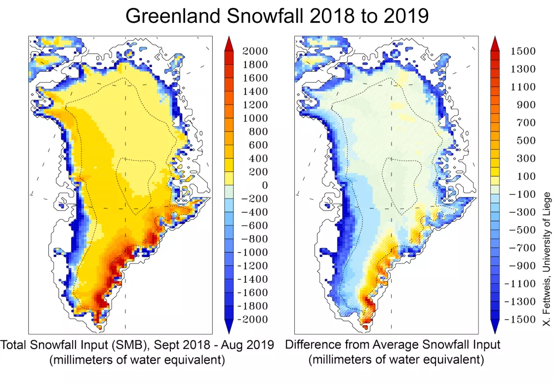 Figure 5: Snowfall maps