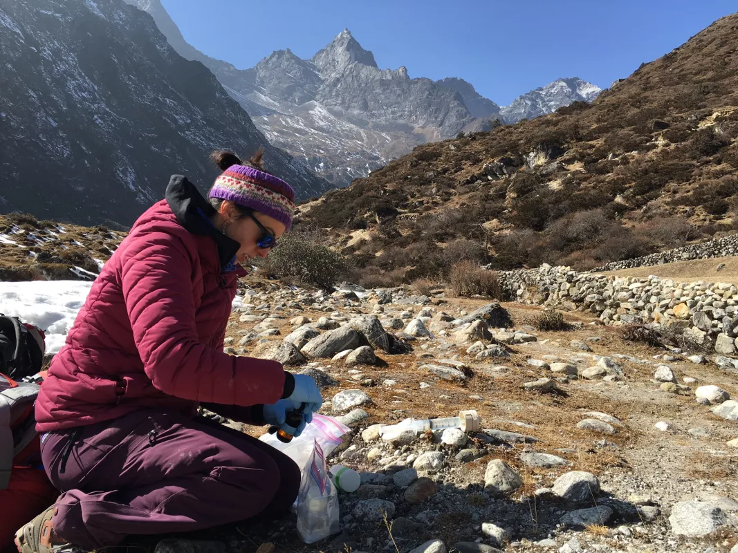 Water sampling in the field