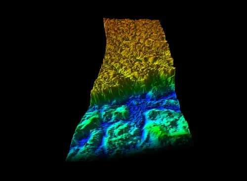 elevation map of Crane Glacier in Antarctica