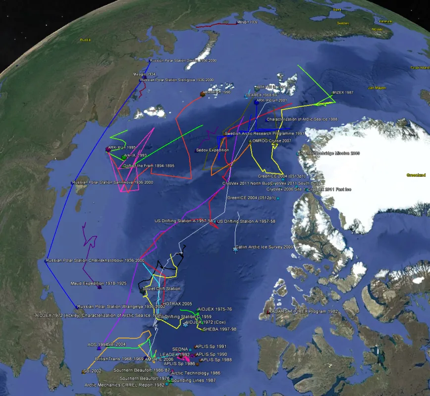 Locations (excluding Russian aircraft landings)