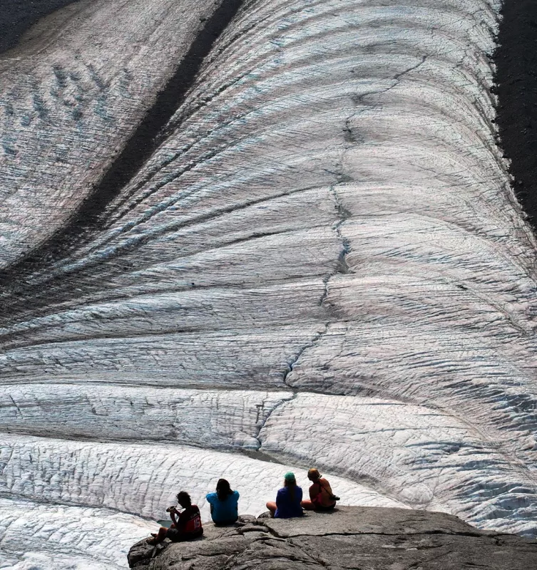 Ogives on the Gilkey Glacier in Alaska