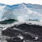 A photograph of the edge of an ice shelf in Antarctica