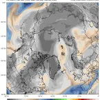 This image from Climate Reanalyzer shows precipitable water (column water vapor) on November 26, 2023.