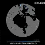 Animation shows the rapid expansion of sea ice cover in November to December 2023 for Hudson Bay 