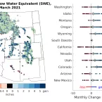 Map and graph of SWE changes