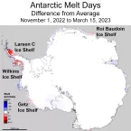 Figure 1b: Antarctic melt days map