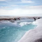 Overlooking a glacial river on Greenland Ice Sheet