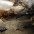 close up of a wall of the permafrost tunnel in Alaska